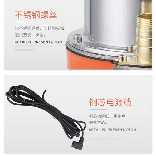 12v伏电瓶直流潜水泵24v48v60v72v电动车小抽水机农用灌溉高扬程
